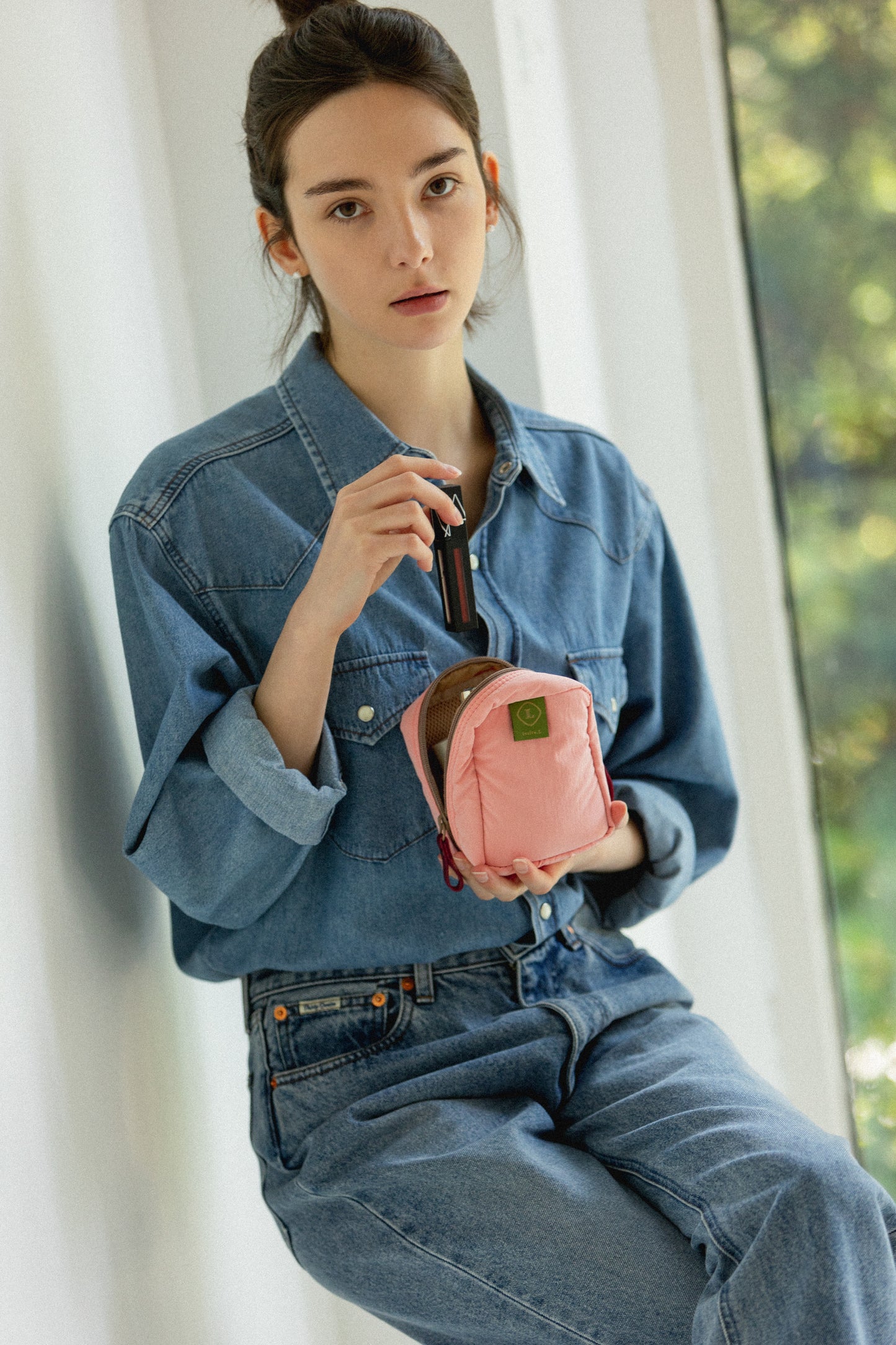 Standing makeup bag-in-bag Single